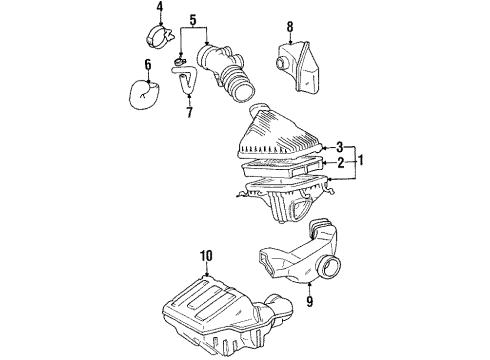 1991 Toyota Celica Hose, Air Cleaner Diagram for 17882-74210