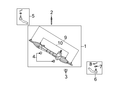 2012 Scion xB Steering Gear Assembly Diagram for 45510-12471