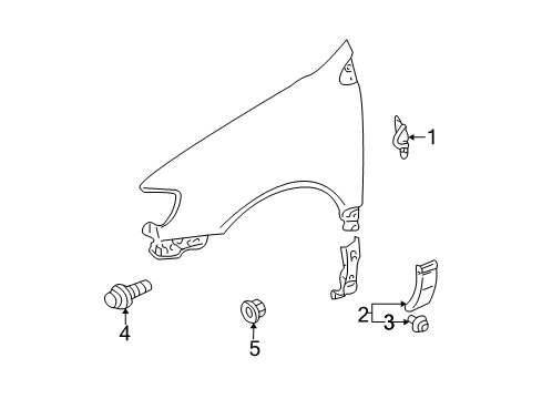 1998 Toyota Sienna Exterior Trim - Fender Diagram