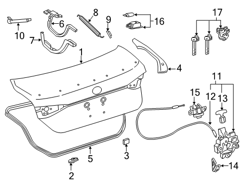 2020 Toyota Avalon Support Assembly, LUGGAG Diagram for 64530-07011