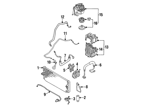 1990 Toyota Corolla REMAN A/C Compressor Diagram for 88320-12740-84