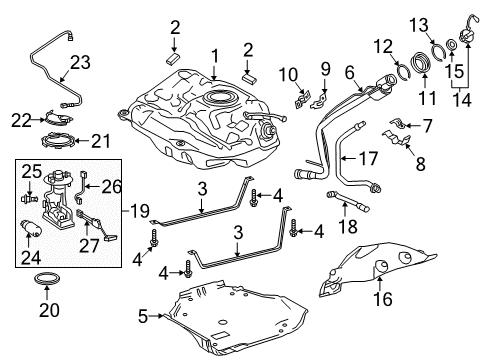 2021 Toyota C-HR Tank Sub-Assembly, Fuel Diagram for 77001-10400