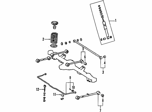 1994 Toyota Land Cruiser Brake Backing Plate Sub-Assembly, Rear Left Diagram for 47044-60060