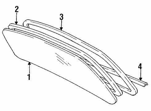 1996 Toyota Camry Back Glass, Reveal Moldings Diagram 1 - Thumbnail