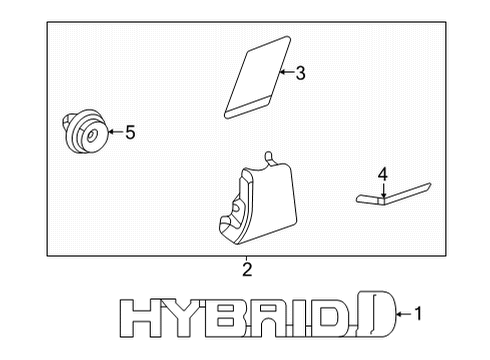 2021 Toyota Venza Plate, Fr Fender Nam Diagram for 75362-48080