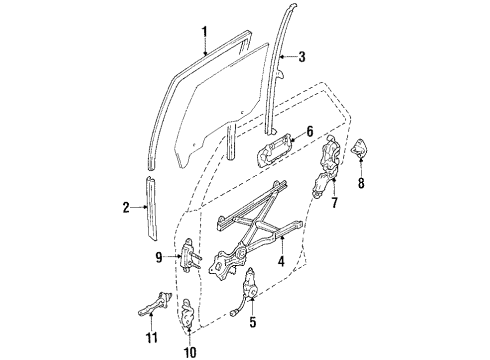 1991 Toyota Cressida Hinge Assy, Rear Door, Upper RH Diagram for 68750-22040