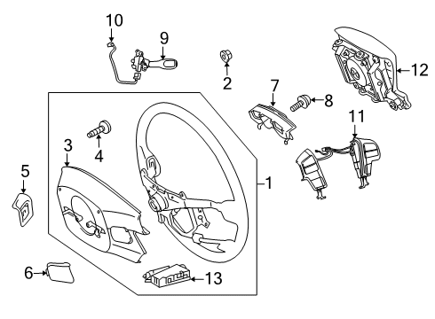 2018 Toyota Land Cruiser Cover, Steering Wheel Diagram for 45186-30180-C0