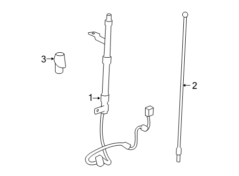 2007 Toyota FJ Cruiser Antenna Assy, W/Holder Diagram for 86300-35180