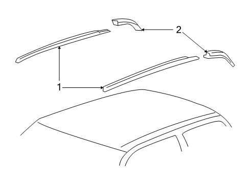 2006 Toyota Tundra Moulding, Roof Drip Side Finish, Rear LH Diagram for 75554-0C010