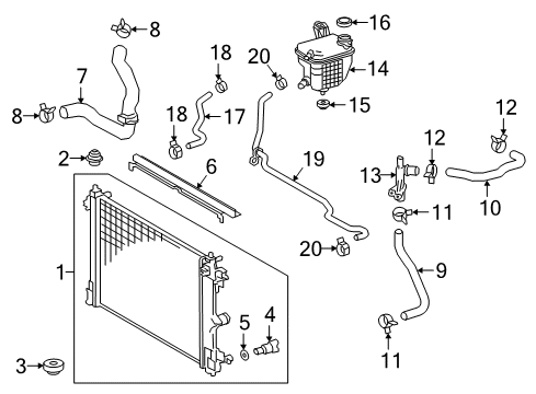 2022 Toyota C-HR Radiator Assy Diagram for 16400-37400