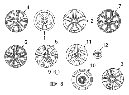 2018 Toyota RAV4 Wheel Cap Sub-Assembly Diagram for 42602-42020