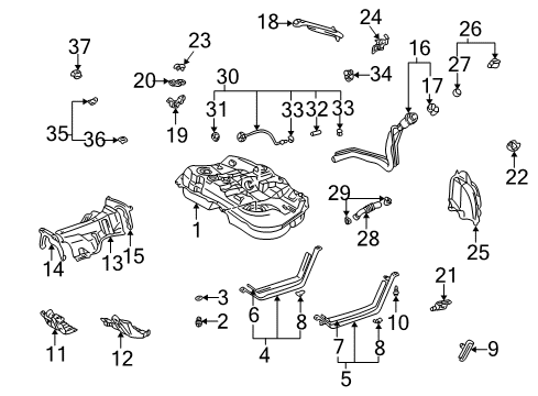 2001 Toyota Highlander Bracket, Fuel Tank Band Diagram for 77613-16030