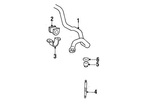 1997 Toyota Tercel Stabilizer Bar & Components - Front Diagram