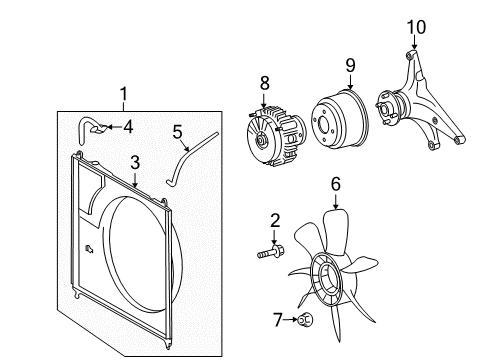 2012 Toyota Tundra Cooling System, Radiator, Water Pump, Cooling Fan Diagram 2 - Thumbnail