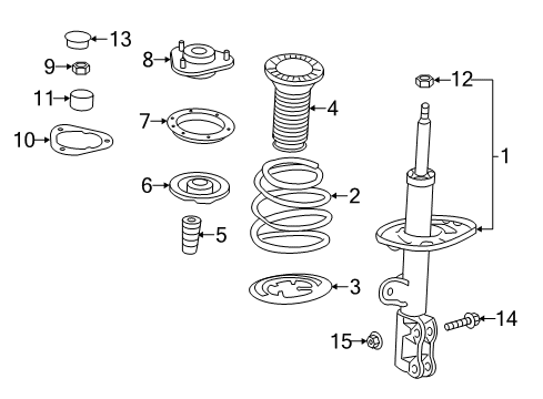 2015 Toyota RAV4 Shock Absorber Assembly Front Left Diagram for 48520-8Z112