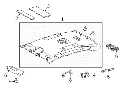 2013 Toyota Camry Interior Trim - Roof Diagram 3 - Thumbnail