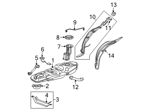 2009 Toyota RAV4 Fuel Pump Assembly Diagram for 23220-36010