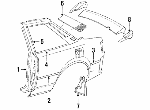 1989 Toyota Celica Rear Spoiler Diagram 2 - Thumbnail