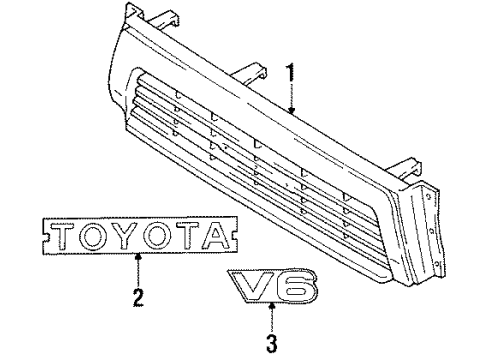 1991 Toyota 4Runner Grille & Components Diagram