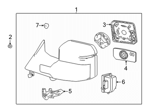 2023 Toyota Tundra Outside Mirrors Diagram 1 - Thumbnail