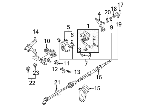 1998 Toyota Sienna Steering Shaft & Internal Components Diagram