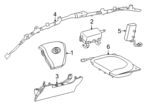 2017 Toyota RAV4 Air Bag Components Diagram 1 - Thumbnail