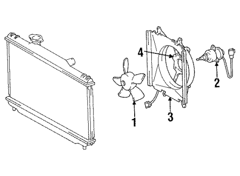 1994 Toyota Camry Cooling System, Radiator, Water Pump, Cooling Fan Diagram 4 - Thumbnail