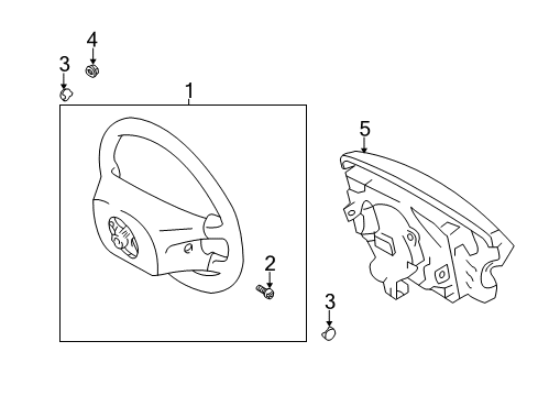 2004 Toyota Tundra Steering Wheel Cover Diagram for 45186-0C010-E0