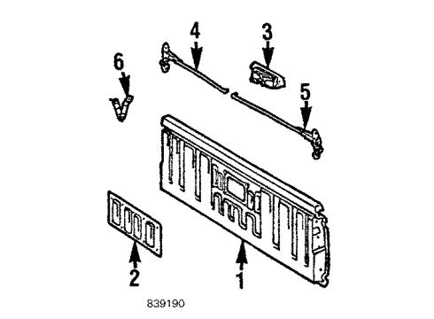 1984 Toyota Pickup Rear Name Plate, No.3 (Displacement) Diagram for 75473-89106