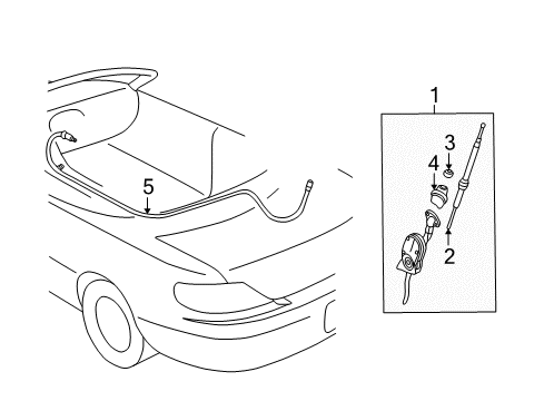 2003 Toyota Solara Cord Sub-Assy, Antenna Diagram for 86101-AA112