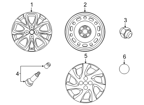 2019 Toyota Yaris Wheel Hub Ornament Sub-Assembly Diagram for 42603-WB001