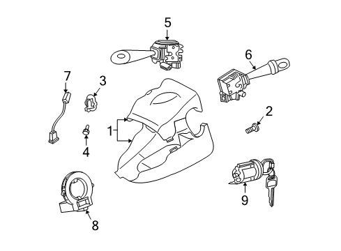 2006 Scion xB Cylinder & Key Set, Ignition Switch Lock Diagram for 69057-52440