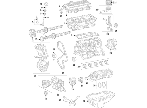 1997 Toyota Camry Insulator, Engine Mounting, Center Diagram for 12363-74130