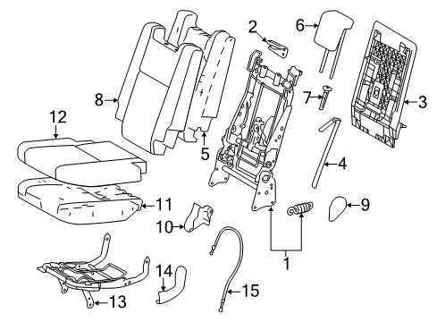 2019 Toyota Highlander Cushion Cover, Flaxen, Driver Side Diagram for 79022-0E122-A0