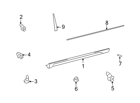 2004 Toyota Matrix Mudguard Sub-Assy, Side, LH Diagram for 76912-02040-D1