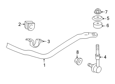 2014 Toyota Tacoma Stabilizer Bar & Components - Front Diagram 3 - Thumbnail