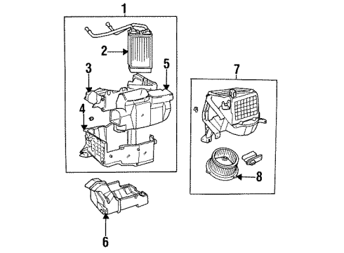 1997 Toyota T100 Heater Core & Control Valve Diagram