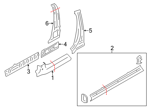 2015 Scion FR-S Center Pillar, Rocker Diagram