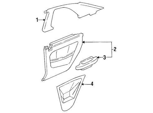 1995 Toyota Camry Panel Assembly, Quarter Trim, Front RH Diagram for 62510-AA020-K0