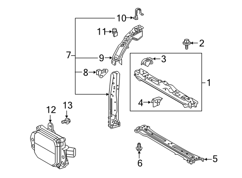 2022 Toyota RAV4 Prime Support, Radiator, U Diagram for 53214-42050