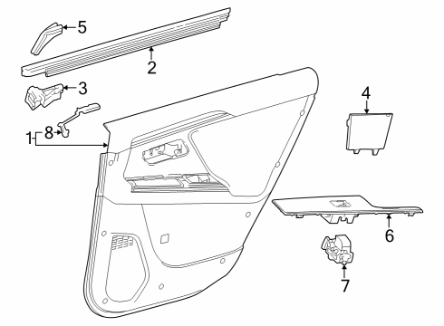 2023 Toyota bZ4X Interior Trim - Rear Door Diagram