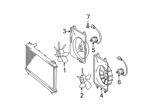 2000 Toyota Sienna Cooling System, Radiator, Water Pump, Cooling Fan Diagram 1 - Thumbnail