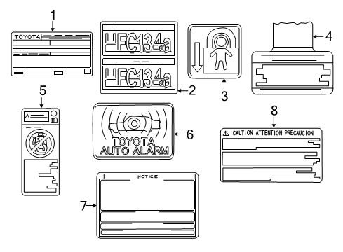 2020 Toyota Tundra Information Labels Diagram