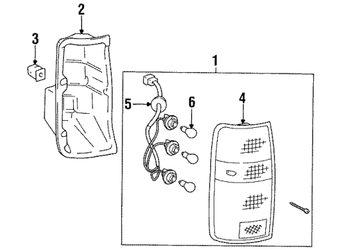 1997 Toyota Land Cruiser Nut, Headlamp Self Locking Diagram for 90189-05013