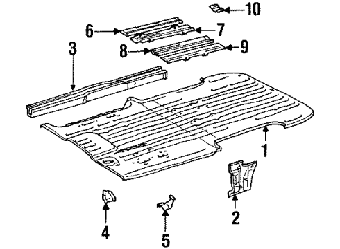 1992 Toyota Previa Reinforce Sub-Assembly, Belt Anchor LH Diagram for 57808-28020