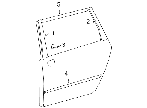 2005 Toyota Sienna Moulding, Rear Door, Outside RH Diagram for 75741-AE030-A0