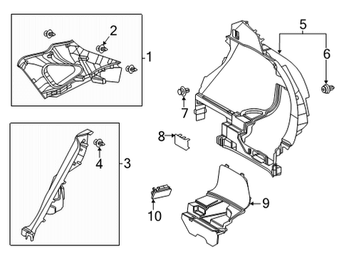 2022 Toyota Venza Interior Trim - Quarter Panels Diagram