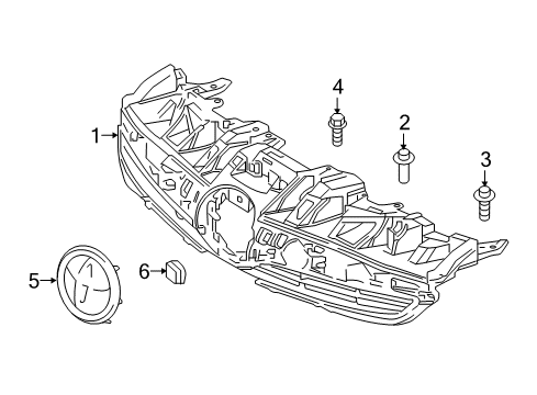 2018 Toyota Prius Grille & Components Diagram