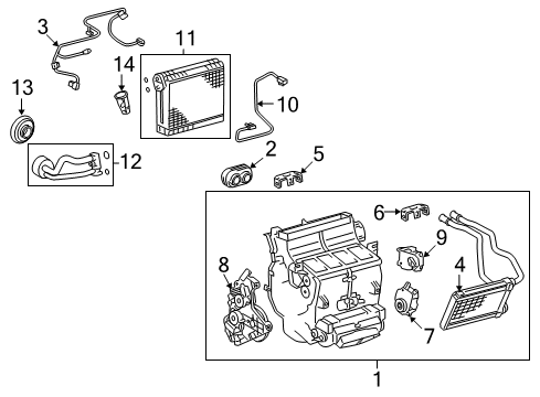 2021 Toyota Tundra Radiator Assembly, Air C Diagram for 87050-0C100