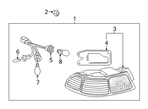 2001 Toyota Camry Bulb Diagram for 90084-98038